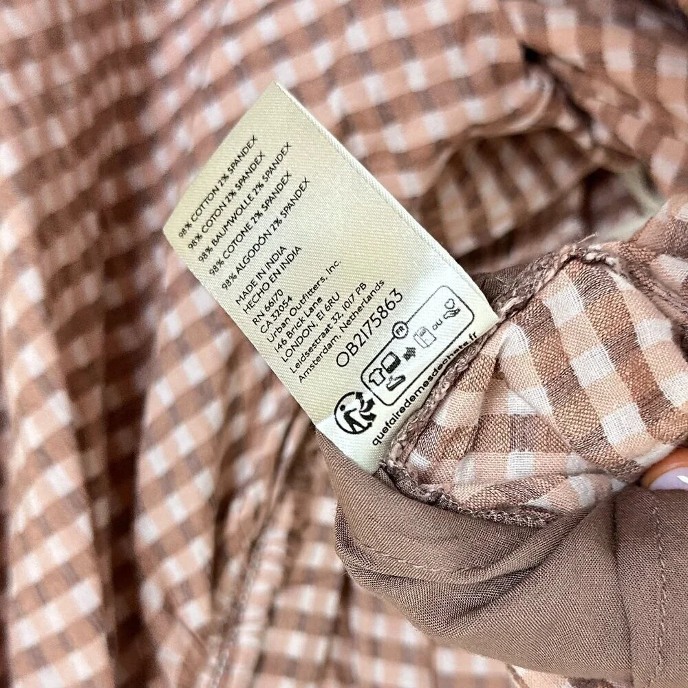 FREE PEOPLE County Line Plaid Romper in Pink Combo Size Medium NWT